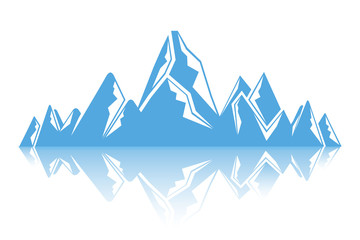 iceberg, blue mountain on white background