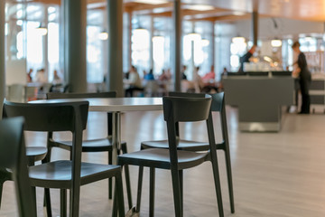 free table and chairs in a restaurant or cafe