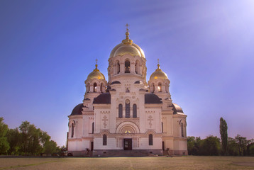 NOVOCHERKASSK, RUSSIA - MAY 05 2019: Ascension Military Patriarchal Cathedral in Novocherkassk