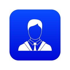 Man in business suit icon digital blue for any design isolated on white vector illustration