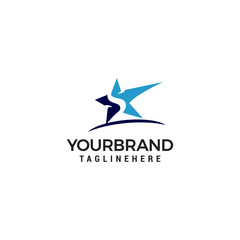 letter s star logo design concept template vector