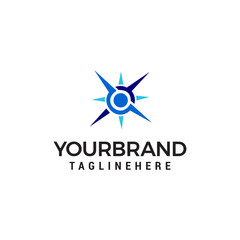 Obraz premium compass logo design concept template vector