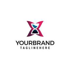 hourglass logo design concept template vector