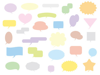 吹き出し パステル素材集1