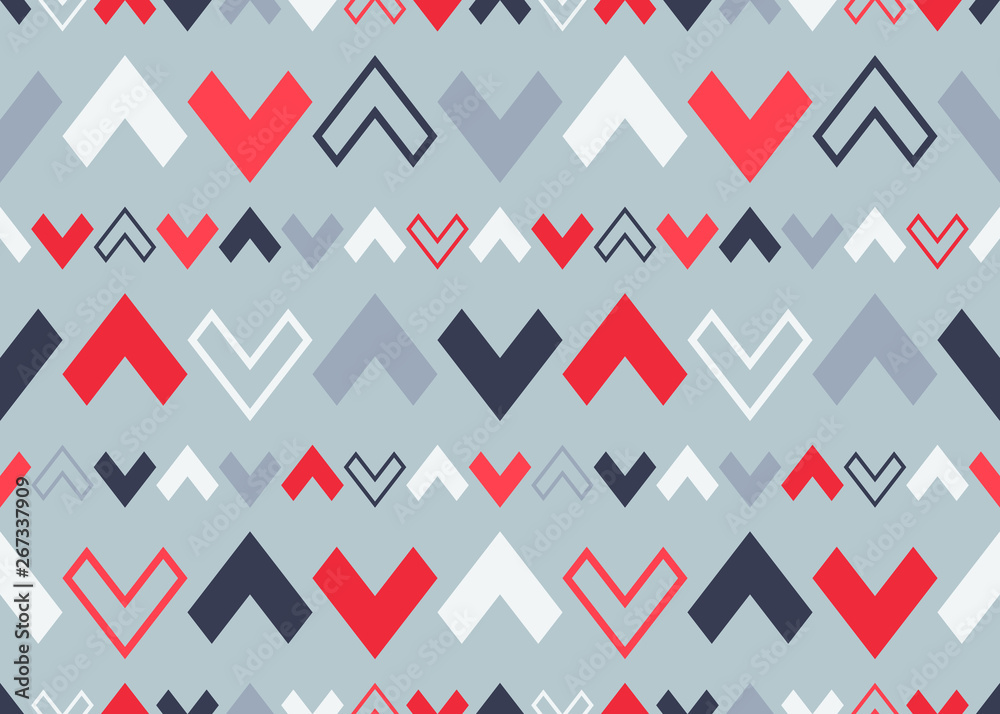 Poster vector tribal seamless solorful geometric pattern. ethnic texture with arrows.