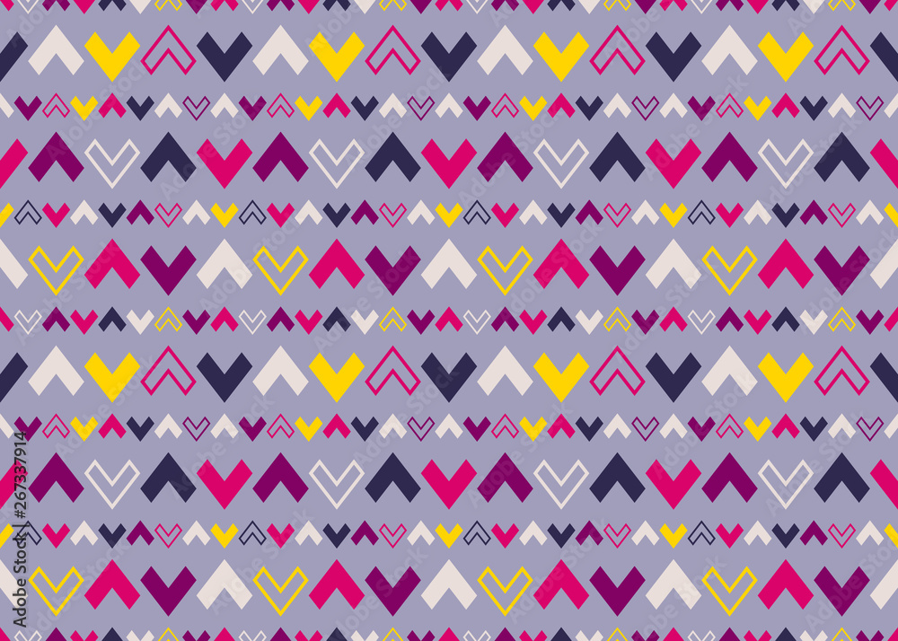 Poster Abstract Geometric Pattern with Arrows and Stripes