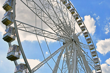 huge white ferris wheel in Budapest