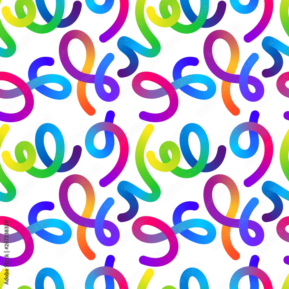 Poster bright vector seamless pattern with colorful abstract lines. vibrant illustration for banners, cards