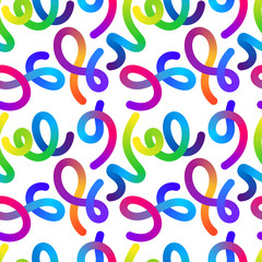 Bright Vector Seamless Pattern with Colorful Abstract Lines. Vibrant Illustration for Banners, Cards and Posters.