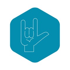 Obraz premium Rock gesture icon. Outline illustration of rock gesture vector icon for web