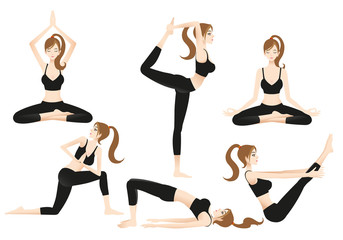 Cartoon Female Yoga Trainer Allows you to play yoga on your own.