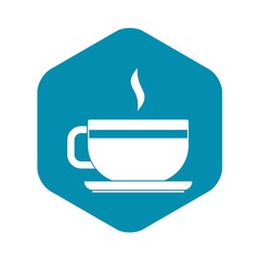 Tea cup and saucer icon. Simple illustration of tea cup and saucer vector icon for web