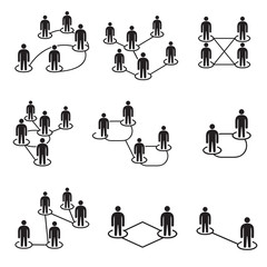 Fototapeta na wymiar people network diagram set