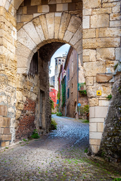 13th Century "Porte des Ormeaux" (Gate of Elms) at the entrance to the village of Cordes-sur-Ciel, Tarn, France