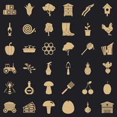 Wagon icons set. Simple style of 36 wagon vector icons for web for any design