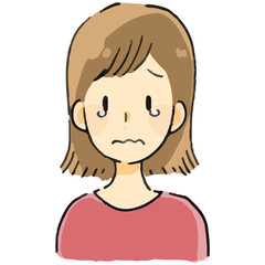 表情　女の人　泣く