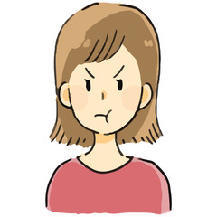 表情　女の人　怒る