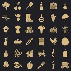 Land icons set. Simple style of 36 land vector icons for web for any design