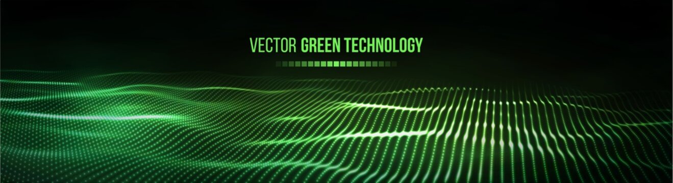 Green Technology Background. Futuristic Vector Illustration. Big Data. EPS 10