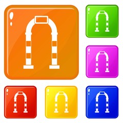 Arch icons set collection vector 6 color isolated on white background