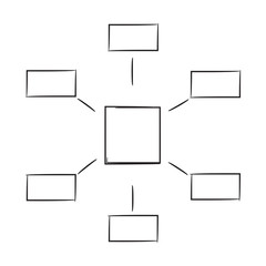 hand drawn diagram template white background