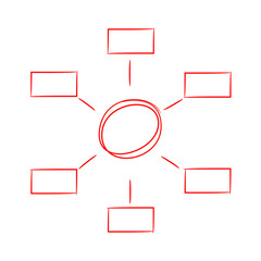 red hand drawn and sketch diagram template for presentation