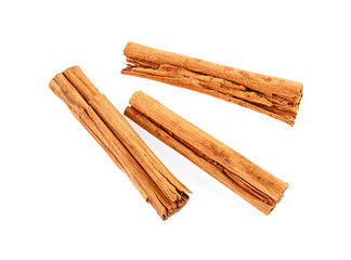 Ceylon cinnamon sticks. True cinnamon sticks isolated on white background.