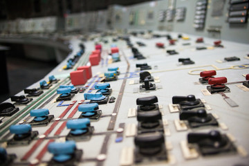 Control panel of the nuclear power plant
