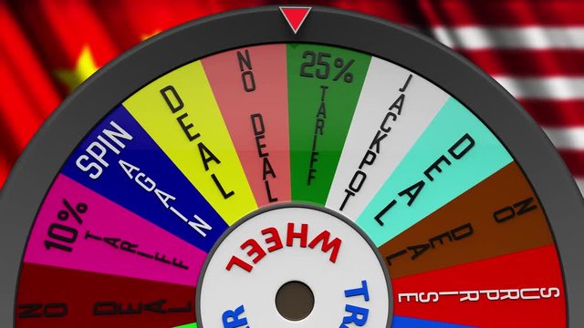 4K US China Trade War Wheel Stopping on SPIN AGAIN