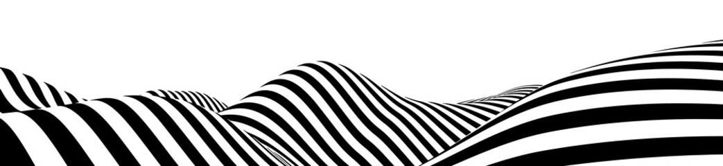 Optical illusion lines background. Abstract 3d black and white illusions. EPS 10 Vector illustration. Abstract waves vector.