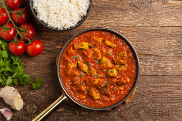 Traditional Indian and Pakistani cuisine. Tikka masala.