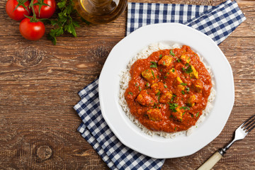 Traditional Indian and Pakistani cuisine. Tikka masala.