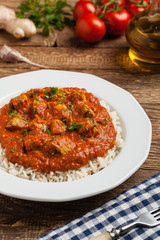 Traditional Indian and Pakistani cuisine. Tikka masala.