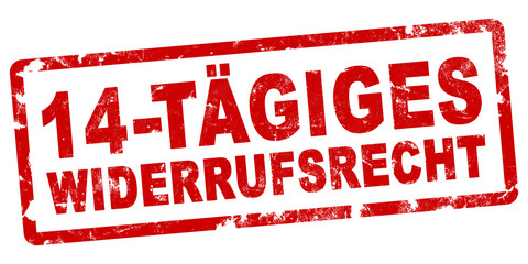 nlsb331 NewLongStampBanner nlsb - german text - 14-t&auml;giges Widerrufsrecht: Stempel / Einfach / rot / Vorlage - Seitenverh&auml;ltnis 2:1 - 2zu1 - new-version - xxl g7633