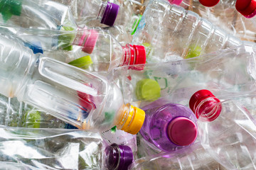 recycle plastic bottles. recycling To conserve the environment concept