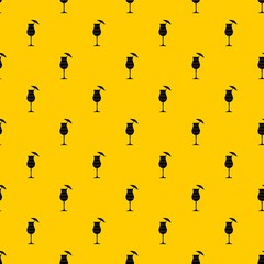 Fototapeta premium Layered cocktail with umbrella pattern seamless vector repeat geometric yellow for any design