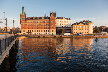 Fototapeta na wymiar Panorama of Riddarholmen isle in Stockholm