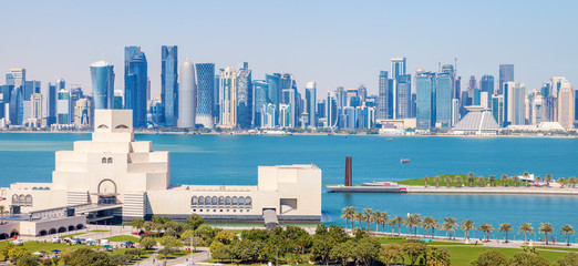 Panoramic skyline of Doha
