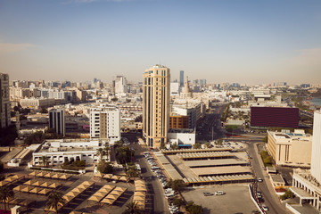 Naklejka na ściany i meble Aerial panorama of Doha