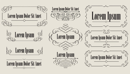 Collection of calligraphic vintage elements