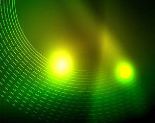 Neon circles abstract background