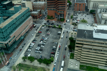 BALTIMORE, USA - APRIL 25 2019 - Town traffic jam in rush hour