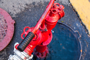 Red fire hydrant