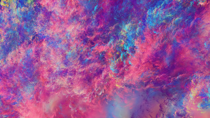 Obraz na płótnie Canvas Abstract fantastic blue and crimson clouds. Colorful fractal background. Digital art. 3d rendering.