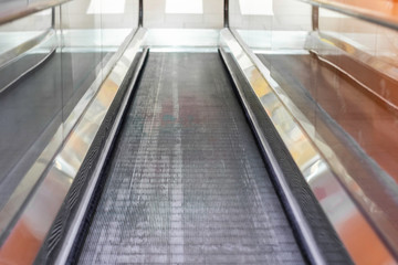 Flat escalator in shopping mall