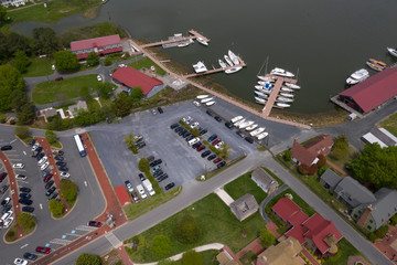 St. Michaels Maryland chespeake bay aerial view panorama