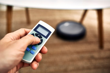 robotic vacuum cleaner on the floor