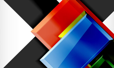 Bright colorful square shape blocks geometrical background