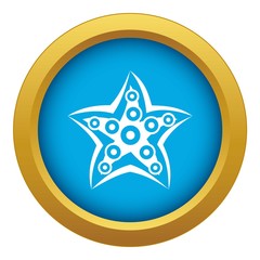 Starfish icon blue vector isolated on white background for any design