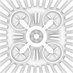 Obraz premium Drone icon. Flying club or repair service emblem. 3D rendering.